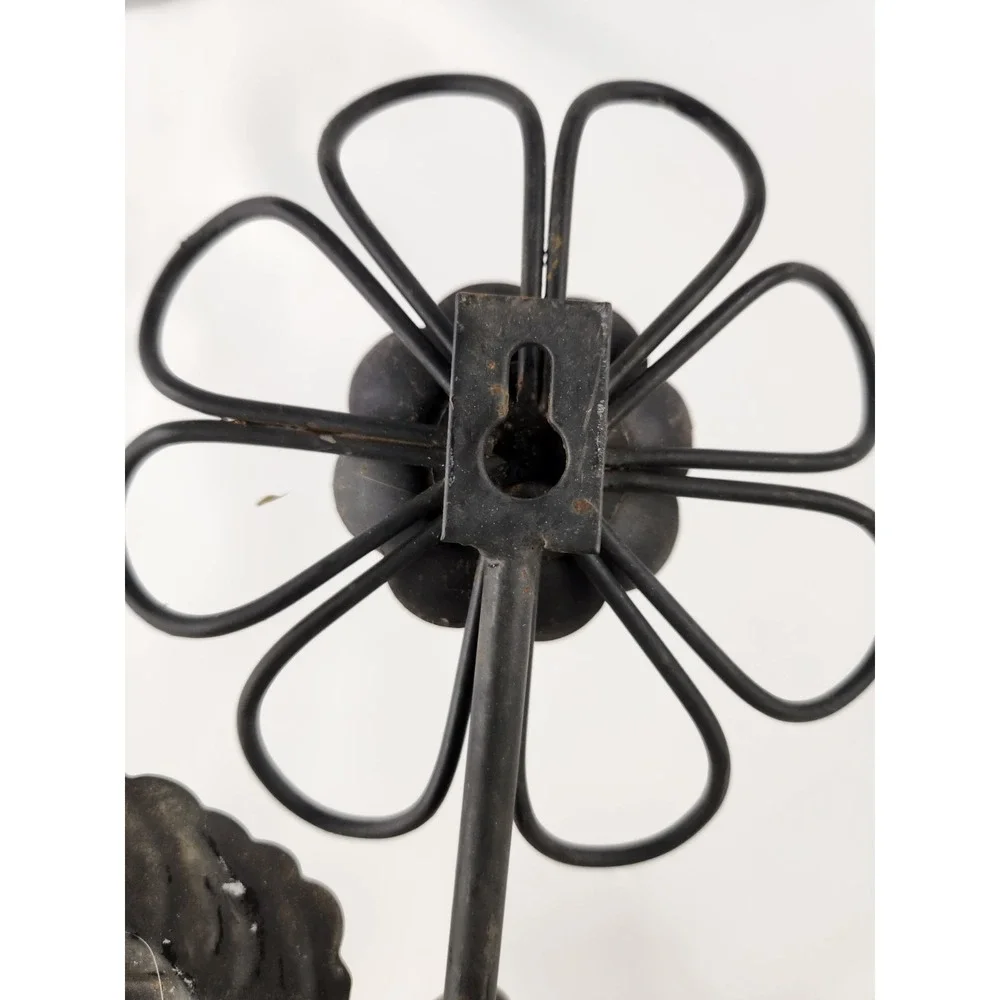 Bird and Flower Decorative Cast Metal Wall Mount Rustic Hook Daisy Cottagecore